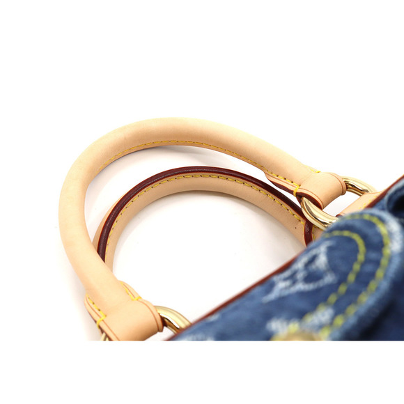 Louis Vuitton Monogram Denim Neo Speedy Hand Bag Canvas Leather Blue - Picture 5 of 7